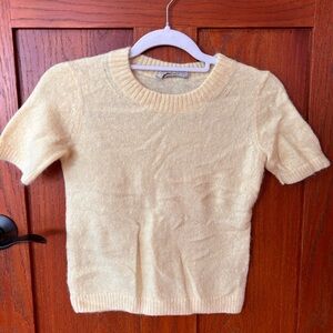 Everlane Cream Short Sleeve Sweater